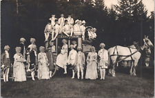 Machias Valley Pageant Group Photo Maine Antique 1913 RPPC Postcard - Unposted picture