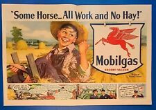 1941 Mobilgas SOCONY-VACUUM 2-Page Print Ad Some Horse - All Work and No Hay picture