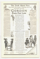1913 GORDON FUR COATS antique PRINT AD ladies women stoles picture