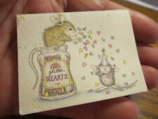 House Mouse Designs Ellen Jareckie 1994 Tiny Blank Card Mice Hearts Celebration picture