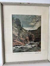 Vintage Signed Framed Chrome Photo Oak Creek Canyon Arizona River 21”x17” READ picture