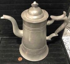 Antique American Pewter Lighthouse Coffeepot, William Savage, CT, c. 1835 picture
