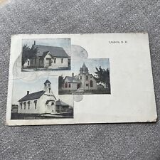 Lisbon North Dakota Churches Multiview Vintage Postcard ND early 1900’s 1908 PM picture