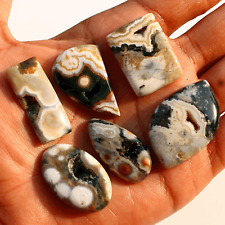 6 Pcs Natural 8th Vein Ocean Jasper Collectible Druzy Crystals Mineral Specimen picture