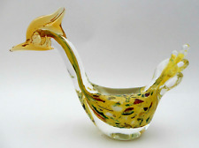 VINTAGE MURANO GLASS YELLOW ROADRUNNER YELLOW BIRD ART GLASS FIGURINE picture