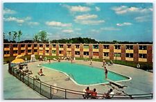 HOLIDAY INN SUNBATHERS AT POOL PORTLAND MAINE POSTCARD 1960s picture
