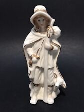 Crown Accents SHEPHERD Nativity Replacement Piece White w/ Gold Trim picture