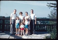Family Portrait Overlook Tourists Vacation 1961 Vintage 35mm Kodachrome Slide picture