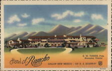 1937 Gallup,NM Hotel El Ranch Teich McKinley County New Mexico Linen Postcard picture