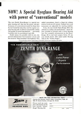 1961 Print Ad Zenith Dyna-Range Special Eyeglass Hearing Aid Living Sound Volume picture