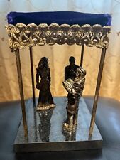 RARE Vintage 925 silver religious Jewish chuppah ceremony stand sculpture picture