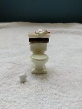 Vintage PHB Toilet Porcelain Hinged Trinket Box with Roll Paper Trinket picture