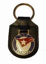 TITANIC KEYCHAIN - STITCHED LEATHER KEY FOB - NICE picture
