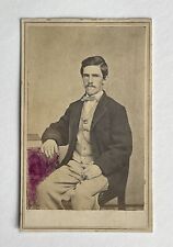 Antique Victorian CDV Photo Tinting Man Gentleman With Mustache picture