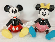 Vintage Schmid Porcelain Mickey & Minnie Mouse Posable Music Box Figurines picture