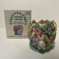 Cottontale Cottages Easter Bunny Flower Pot Candle Holder 1995 picture