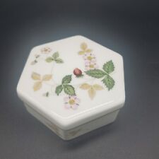 Vtg Wedgwood Wild Strawberry Trinket Box Bone China Jewelry Dresser Gift Box picture