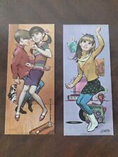 Vintage 60s Pair Mid Century MOD Groovy Psychedelic Go Go Big Eye Girls Boys NOS picture