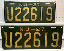 1927 New Jersey License Plate Pair Plates U22619 picture