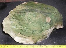 Fascinating GREEN JASPER rough … large 8.8 lbs … wild busy patterns picture