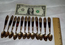 Authentic vintage Bronze Thailand Flatware 12 Coffee spoons picture