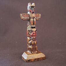 BOMA CANADA Signed Resin Mini Totem Pole Native Indigenous  4 1/4