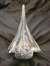 Solid Crystal  Clear Art Glass Christmas Trees 9.5