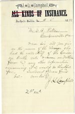 1892 Letter, J.L. Campbell Insurance, McGees Mills, Clearfield, Pennsylvania picture