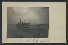 MD Chesapeake Bay RPPC c.1908 DOWN on the CHESAPEAKE Steamboat Sidewheeler picture