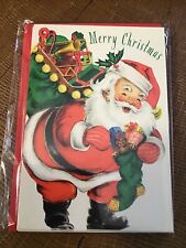 6 Hallmark Merry Christmas Card Vintage Looking Jolly Santa Friends Family picture