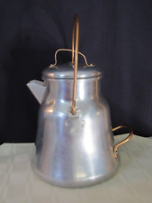 Vintage Wear-Ever Aluminum #3112 Percolator Coffee Pot, Copper Handles picture