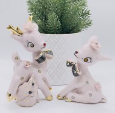1950s Midcentury Porcelain Japan Pink Reindeer w/ Rhinestones: Kitsch/Retro picture
