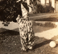 C.1920 SUPERB HALLOWEEN JOL CLOWN COSTUME, JIMMY HAPPY BOY BALL PHOTO F2 picture
