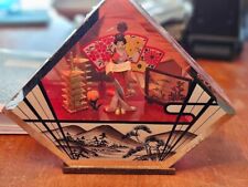 Rare Vintage Japanese Geisha Shadow Box Decor. Ornate Beautiful. picture