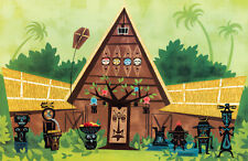 Disneyland Enchanted Tiki Room Attraction Exterior Totems 11x17 Poster Print picture