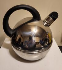 Vintage Mint 1950's Round Tramontina INOX 18/10 Stainless Steel Teakettle 2 Qt. picture