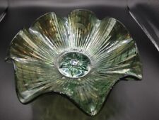 Rare Antique/Vintage Imperial Glass Co. Green Glass iridizedBowl w Star of David picture