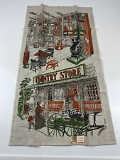 Vintage Stevens Linen Country Store Tea Towel picture