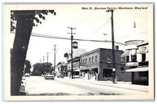 c1950's Main Street Business District Manchester Maryland MD Postcard picture