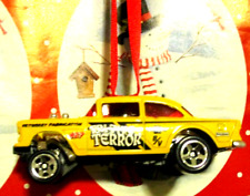 1955 CHEVY BEL AIR GASSER CUSTOM CHRISTMAS TREE ORNAMENT YELLOW PAINT XMAS picture
