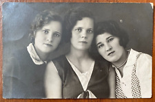 1935 Portrait Three Pretty Attractive Young Girls Beautiful Face Vintage photo picture