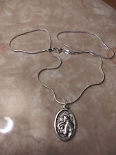 St Anthony Pray for Us Medal 925 Sterling silver chain Necklace * prayer card picture