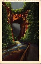 Natural Bridge VA-Virginia Night Illumination Of Natural Bridge Vintage Postcard picture