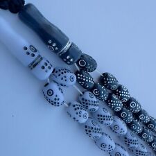 Beautiful Vintage Black & White Bakelite Rosary 33 Beads Religion Islam Handmade picture