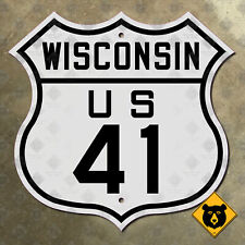 Wisconsin US Route 41 highway marker 1926 road sign Pleasant Prairie 24x24 picture