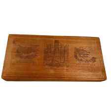 Vintage Trinket Box Wood Features Yosemite, Catalina, Giant Redwoods California picture