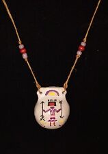 Rare Vintage Native American Handmade Pottery Necklace & Whistle W/Kachina picture