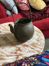 Antique Vintage Hammered Brass Tea Pot Decorative Very Old 4”x5” Weighs 2 Lbs. picture