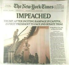The New York Times NYT Newspaper Donald Trump Impeached January 14th 2021 - 1/14 picture