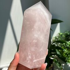 Large Rose Quartz Tower Generator Xxl Size Healing Crystal 1.060kg - 17cm Tall picture